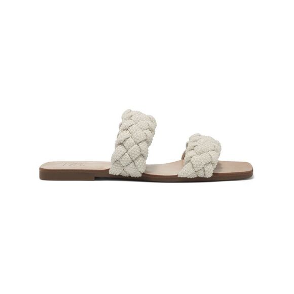 INC Womens White Double Strap Petria Square Toe Slip On Sandals Shoes 9 M - Picture 3 of 4